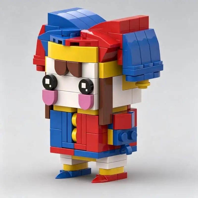 154Pcs Figure MOC Brick Model Custom Puzzle DIY Assembly Building Blocks Creative Cartoon Character Collection Display Toy Gifts