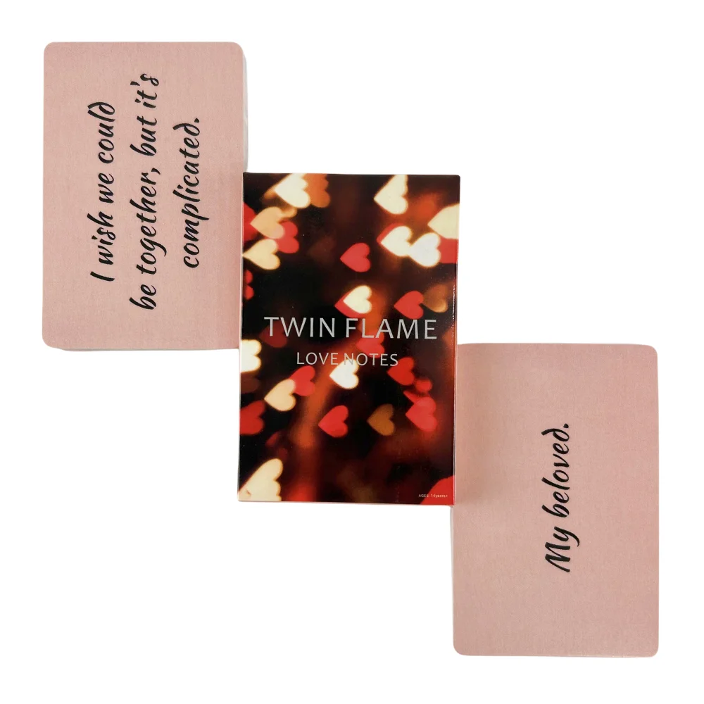 Twin Flame Love Notes Oracle Cards Game Tarot Deck Messages for Love Readings, Soulmate Beautiful Pink Color