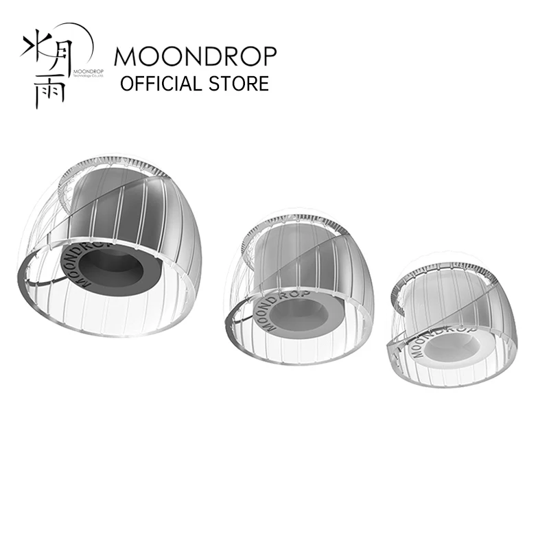 MOONDROP Spring Tips Acoustic waveguide + Double Support Structure Silicone Earphone Ear-Tips MoonDrop Kato(3 pairs)