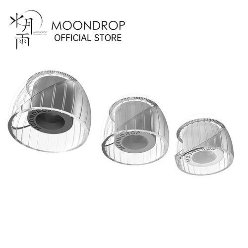 MOONDROP Puntas de resorte Guía de onda acústica + estructura de soporte doble Auriculares de silicona Puntas de oreja MoonDrop Kato (3 pares)