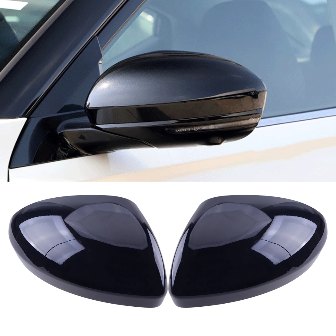 1 Pair Car Left Right Side Rear View Door Mirror Cover Trim Cap Gloss Black Fit for Nissan Altima 2021 2020 2019