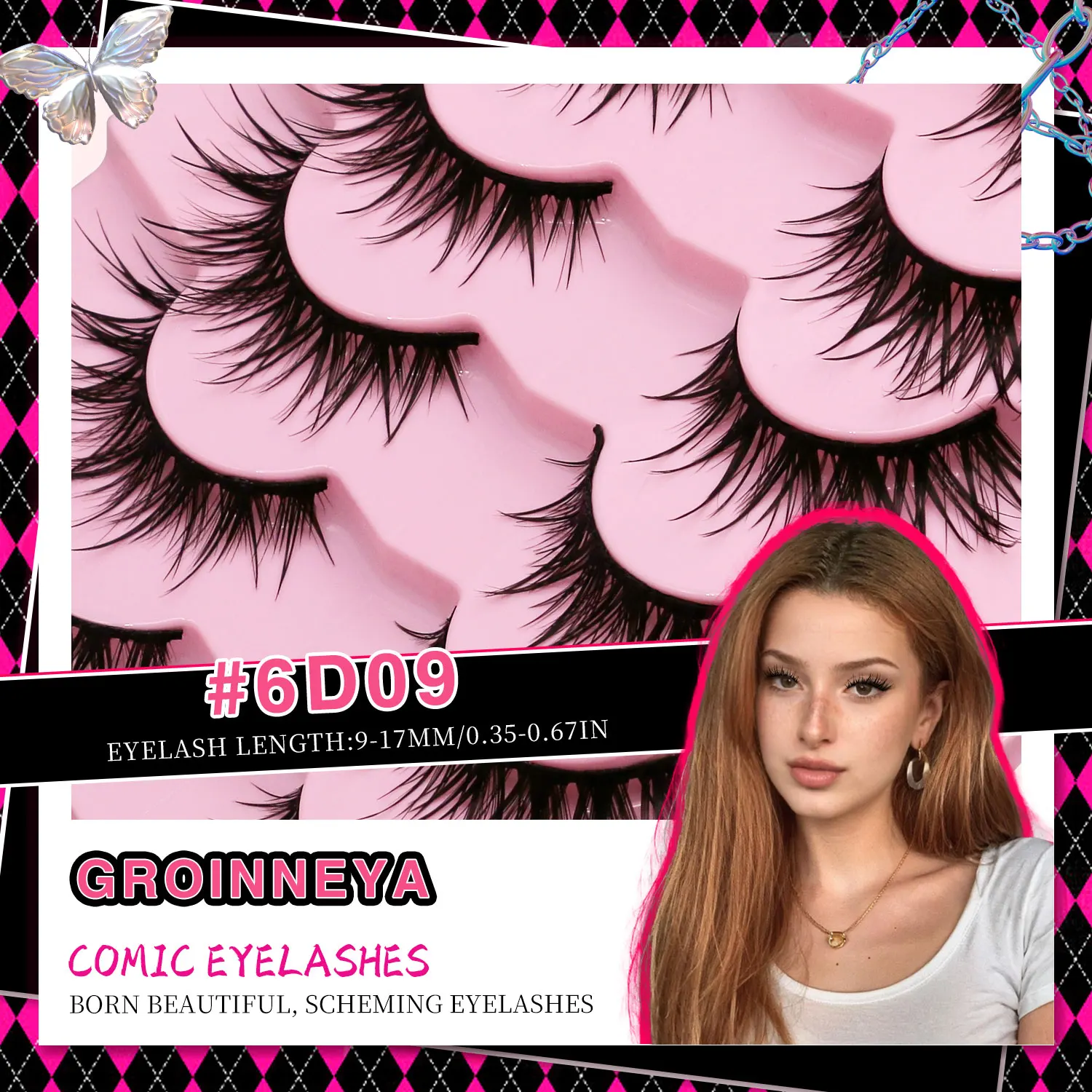 GROINNEYA マンガまつげ ふわふわ ソフト 3D ミンク つけまつげ わらわわ ソフト クロス ボリューム & ナチュラル 再利用可能 クルエルティフリー フェイク ラッシュ メイクアップ