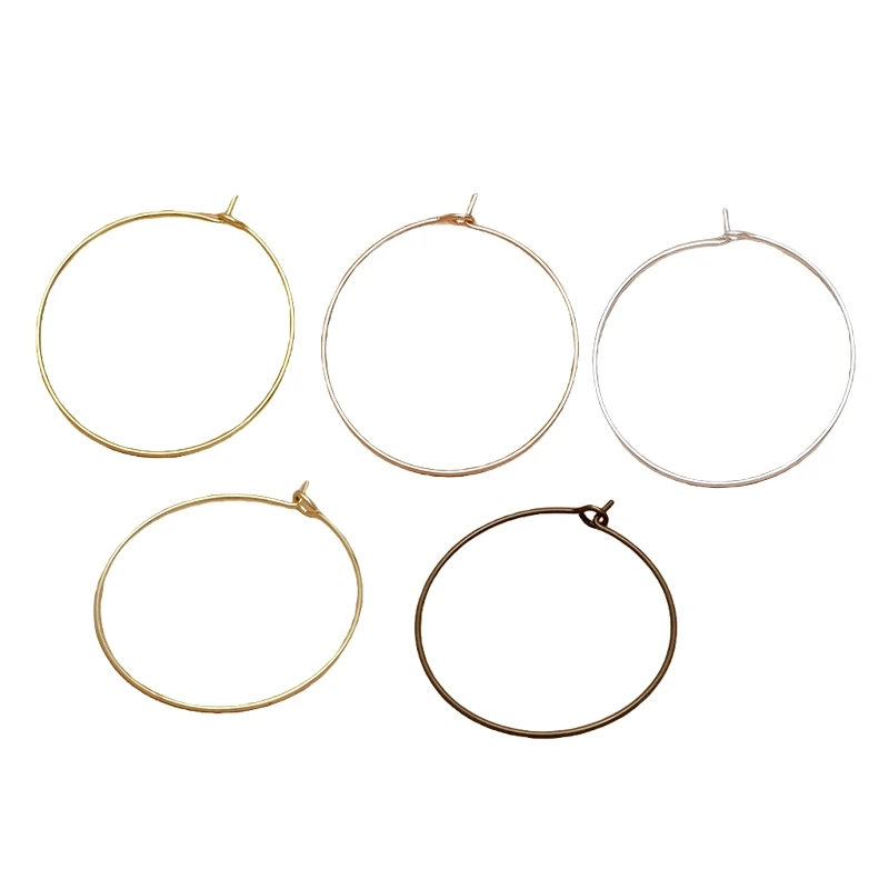 

BoYuTe (200 Pieces/Lot) 30*0.7MM Round Metal Brass Simple Earring Hoop Accessories Diy Handmade Jewelry Materials Wholesale