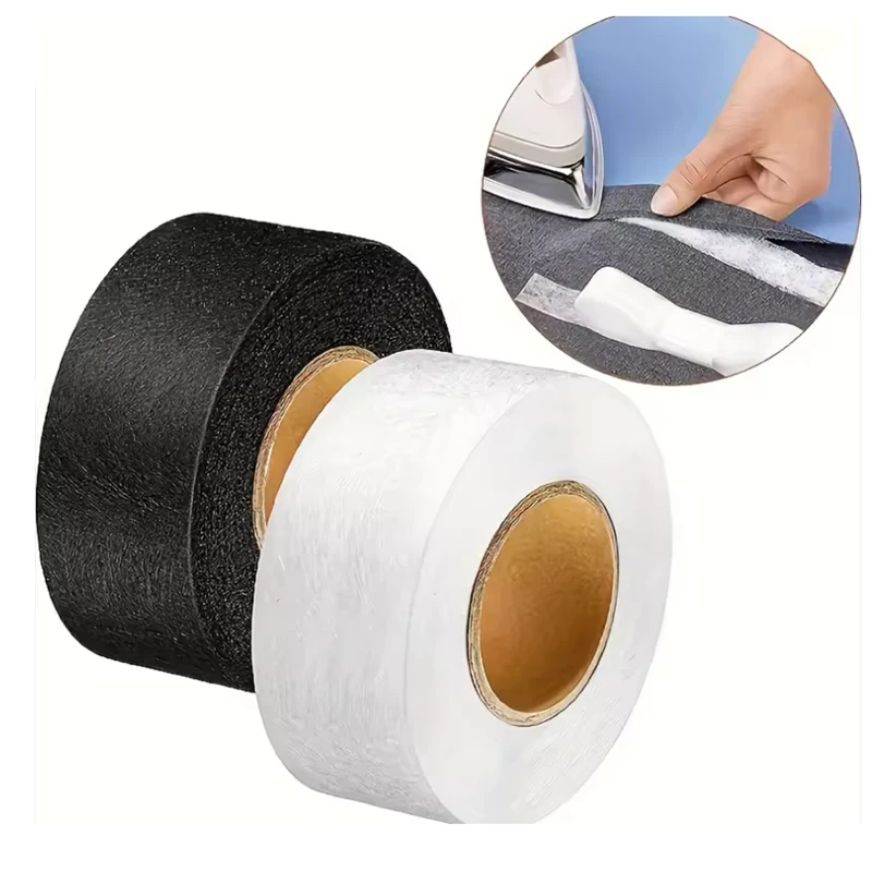 25M Doppelseitiges Selbstklebendes Vlies-Futtergewebe für Kleidung, zum Aufbügeln, DIY-Kleidung, Längenverkürzung, Nähzubehör