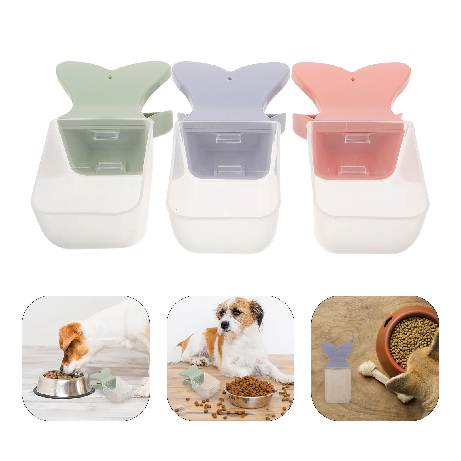 

3pcs Pet Food Scoop For Cat Dog Rabbit Precise Measurement Feeding Spoon Lightweight Portable Easy Clean Anti-Slip Handle Pet