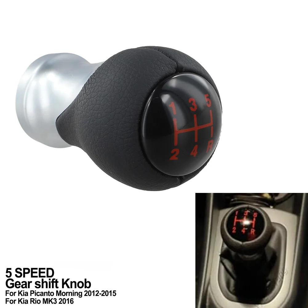 For Kia For Picanto Morning 2012 2015 and MK3 Compatible Shift Knob with for Red Lettering to Optimize Gear Shift Handling