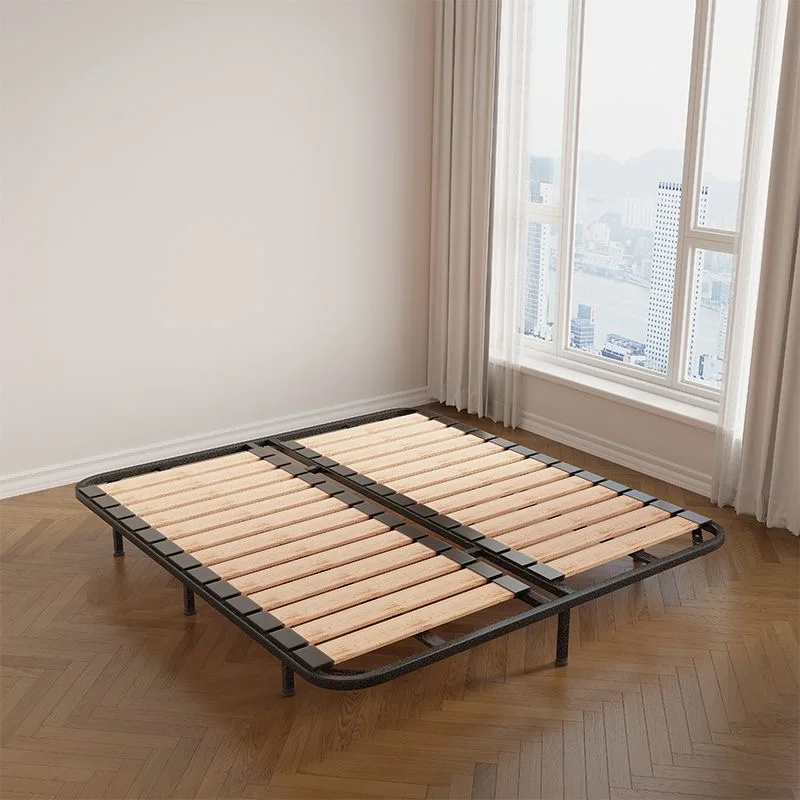 Solid Wood Bed Frame Platform Metal Row Skeleton Tatami Soft Bed Multi-size Foldable Moisture-proof Bed Board Dragon Skeleton