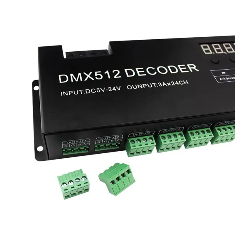 Digital 24CH RGB RGBW DMX512 Decoder, RGBW 512 Decoder DMX 512 Controller For LED Strip