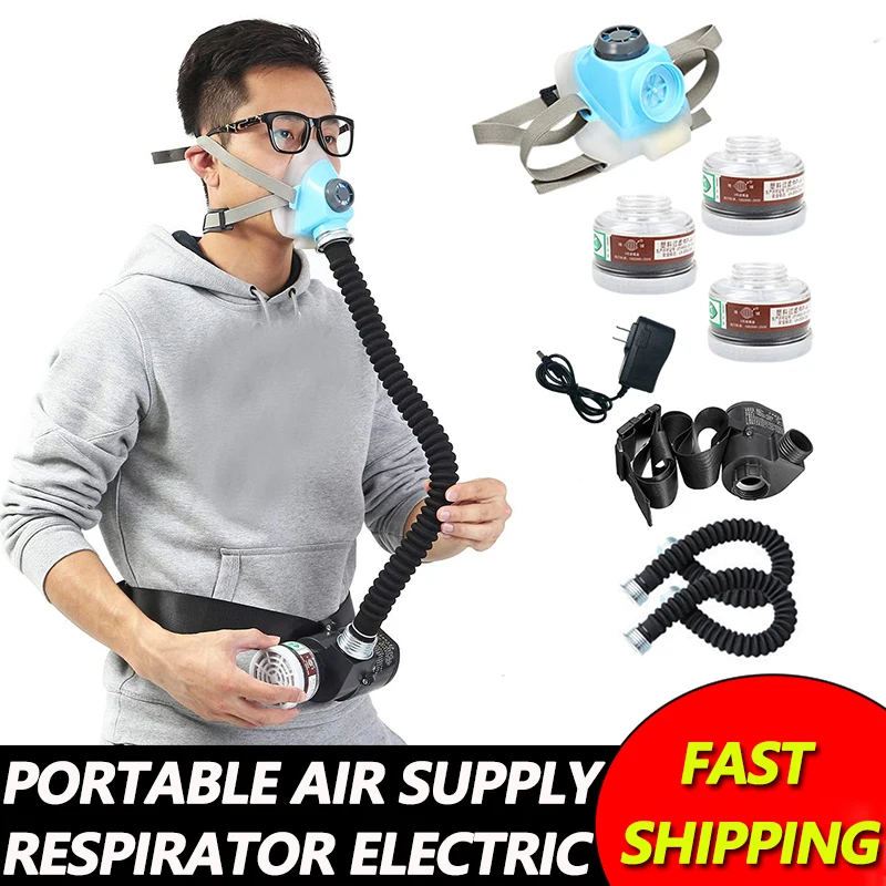 

8-in-1 Portable Electric Air Supply Respirator Dust Mask for Coal Mine Industry Dust Protection Work Use