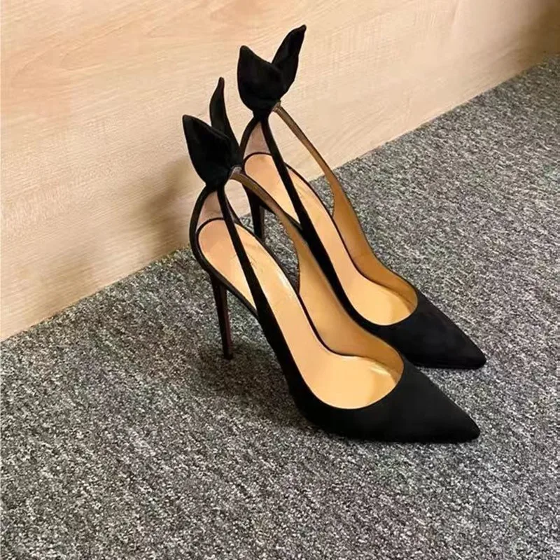 New High Heels Sexy Shallow Mouth Fashion All-match Pointed Toe Stiletto Shoes Baotou Sandals Shoes for Women