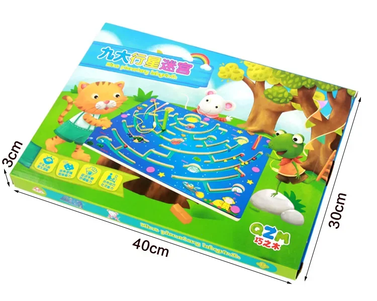 Labyrinthe magnétique d'équilibre éducatif, Cube Animal de grande taille, Puzzle, jouet, jeu de jeux magiques en bois, aimant pour enfants et adultes