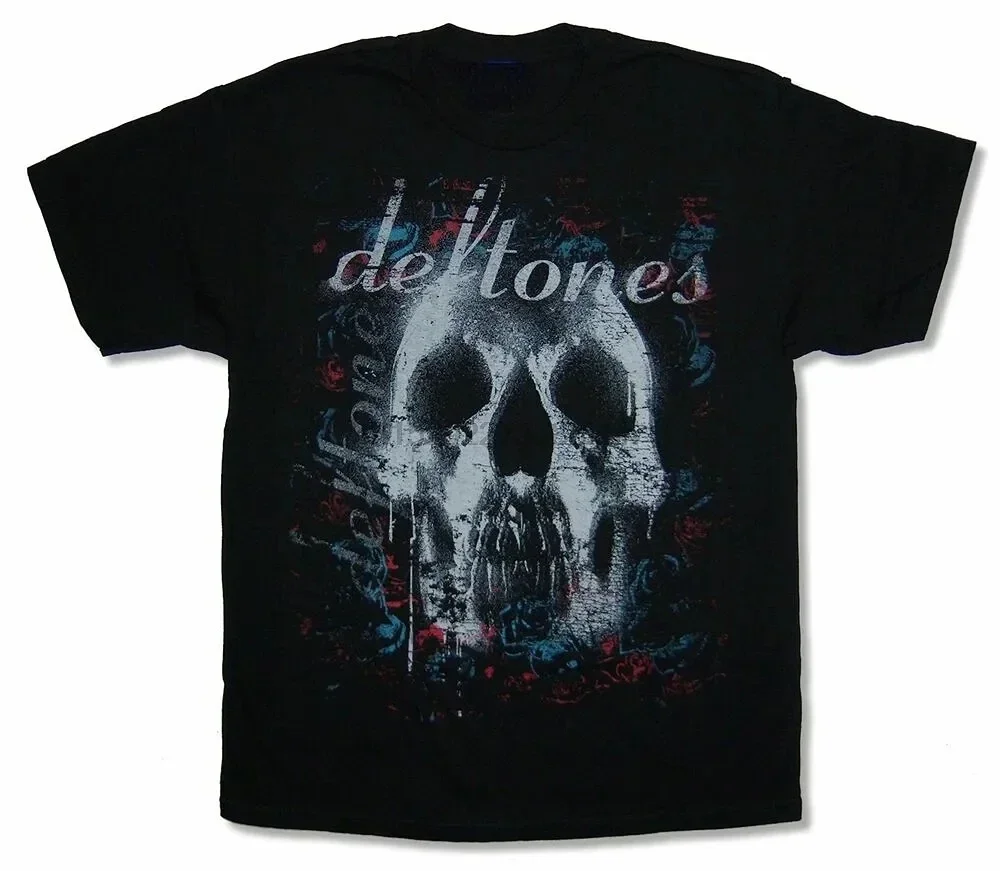 Men T Shirt Horror Movie Deftones Skull Harajuku Gothic Black Tops Boys Girls Streetwear Vintage Loose Fashion Casual T-Shirt