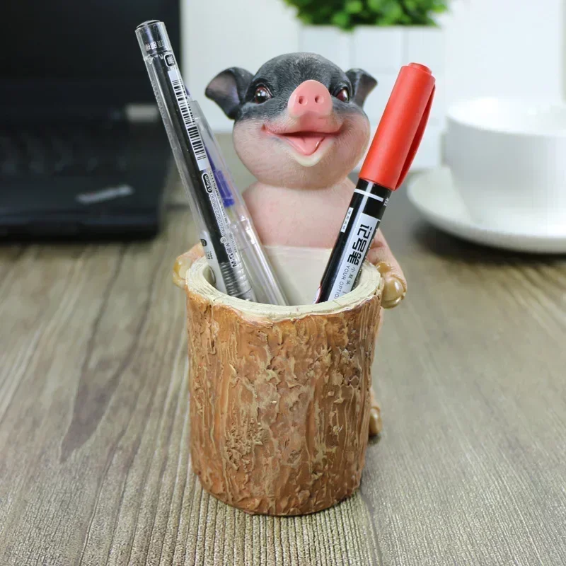 Resin Koala Pen Holder Container for Desk Cute Desktop Decoration Handmade Crafts Gifts Office Organizerx Home Decor Accessories