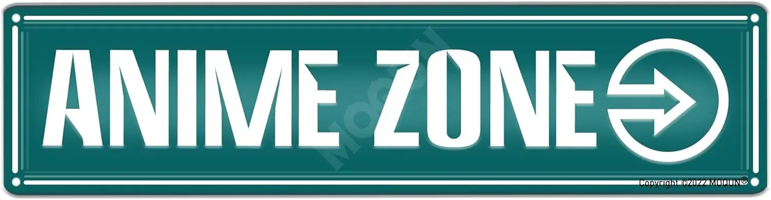 Anime Zone Sign, Anime Sign, Anime Zone Decor, Funny Wall Decor For Home Farmhouse Man Cave Bathroom Bar Street, Quality Metal S