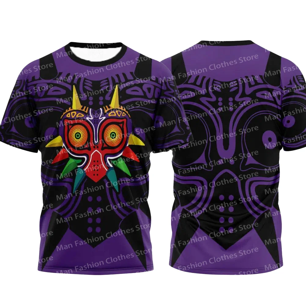 

Аниме Majora's Mask Zelda, футболки с короткими рукавами и 3D принтом для мужчин и женщин, футболка, одежда, модная уличная одежда с короткими рукавами для мальчиков