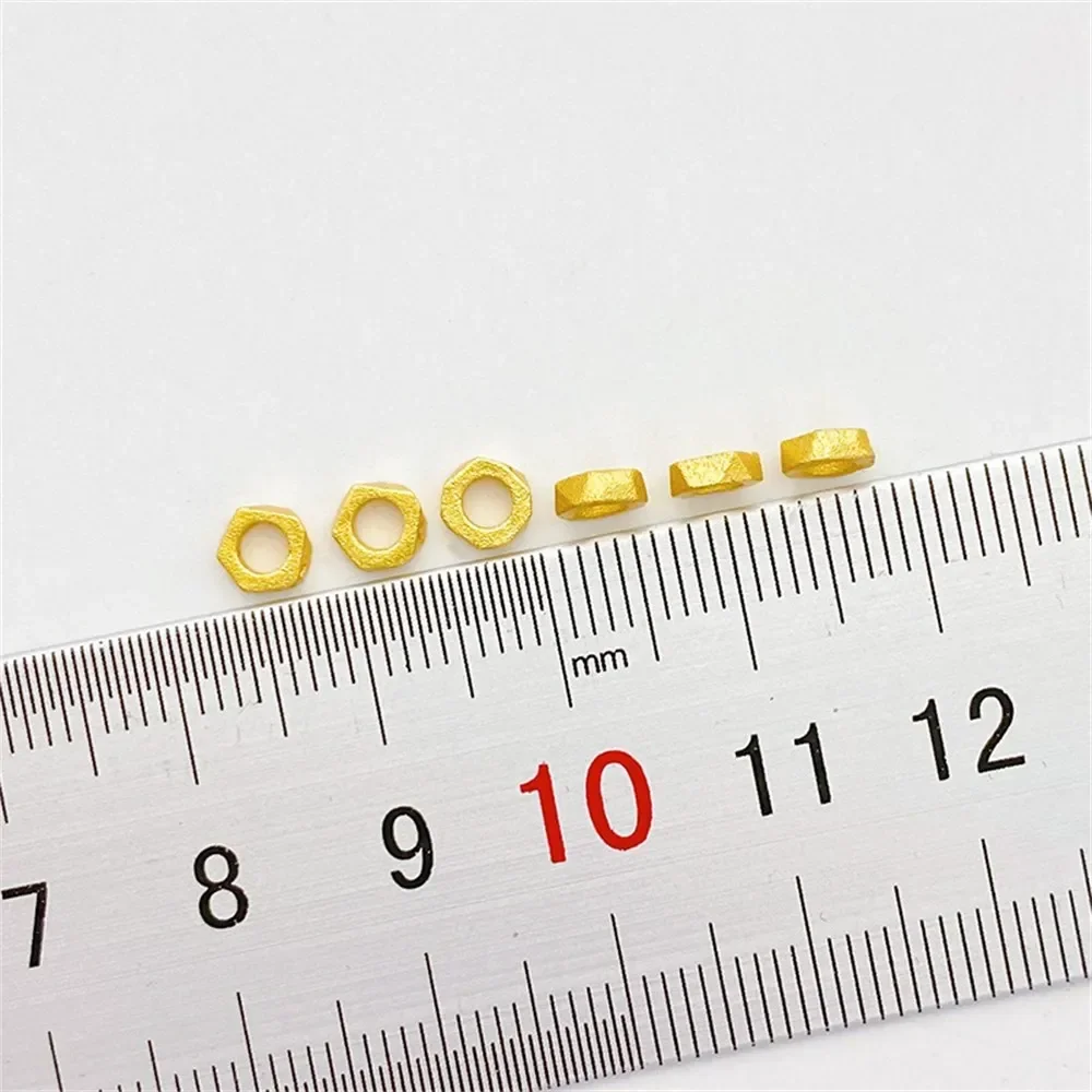 Zand goud sterke kleurbehoud veelhoekige kraal spacer vierkante losse kraal handgemaakte DIY kralen armband materiaal accessoires