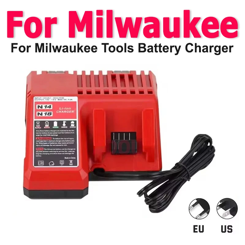 Replacement Li-ion Battery Charger Multi Voltage Charger for Milwaukee M18 14.4V-18V 48-11-1850 48-11-1840 48-11-1815 48-11-1828