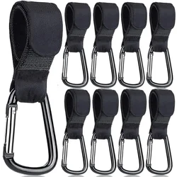 1-10pcs Stroller Hooks Buckles Clip Aluminum Alloy Carabiner Cart Organizer Diaper Bag Shopping Pram Hook Buckle Stroller Hanger