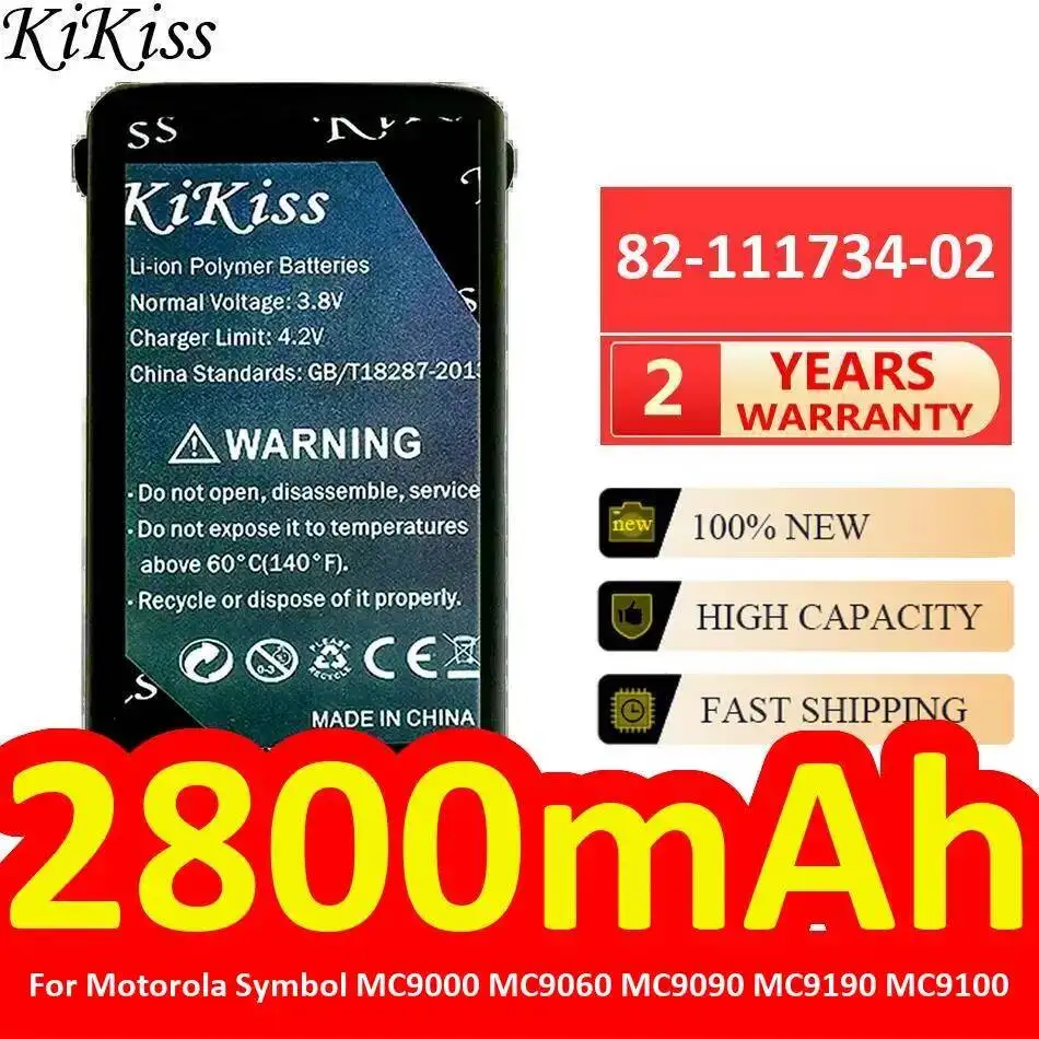 82-111734-02 Быстрая зарядка для сканеров штрих-кодов Motorola Symbol MC9000 MC9060 MC9090 MC9190 MC9100, безопасный аккумулятор 2800 мАч
