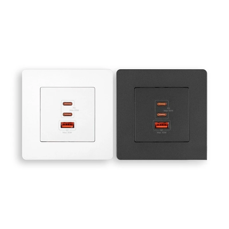 PD65W Super Fast Charging Wall Socket GaN 86 Type TYPE-C + USB Fast Charging Socket Panel