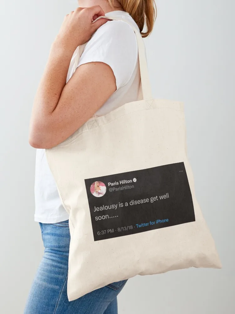 

Jealousy is a disease get well soon tweet Tote Bag Custom bag Canvas shoulder bag custom tote Women's bags