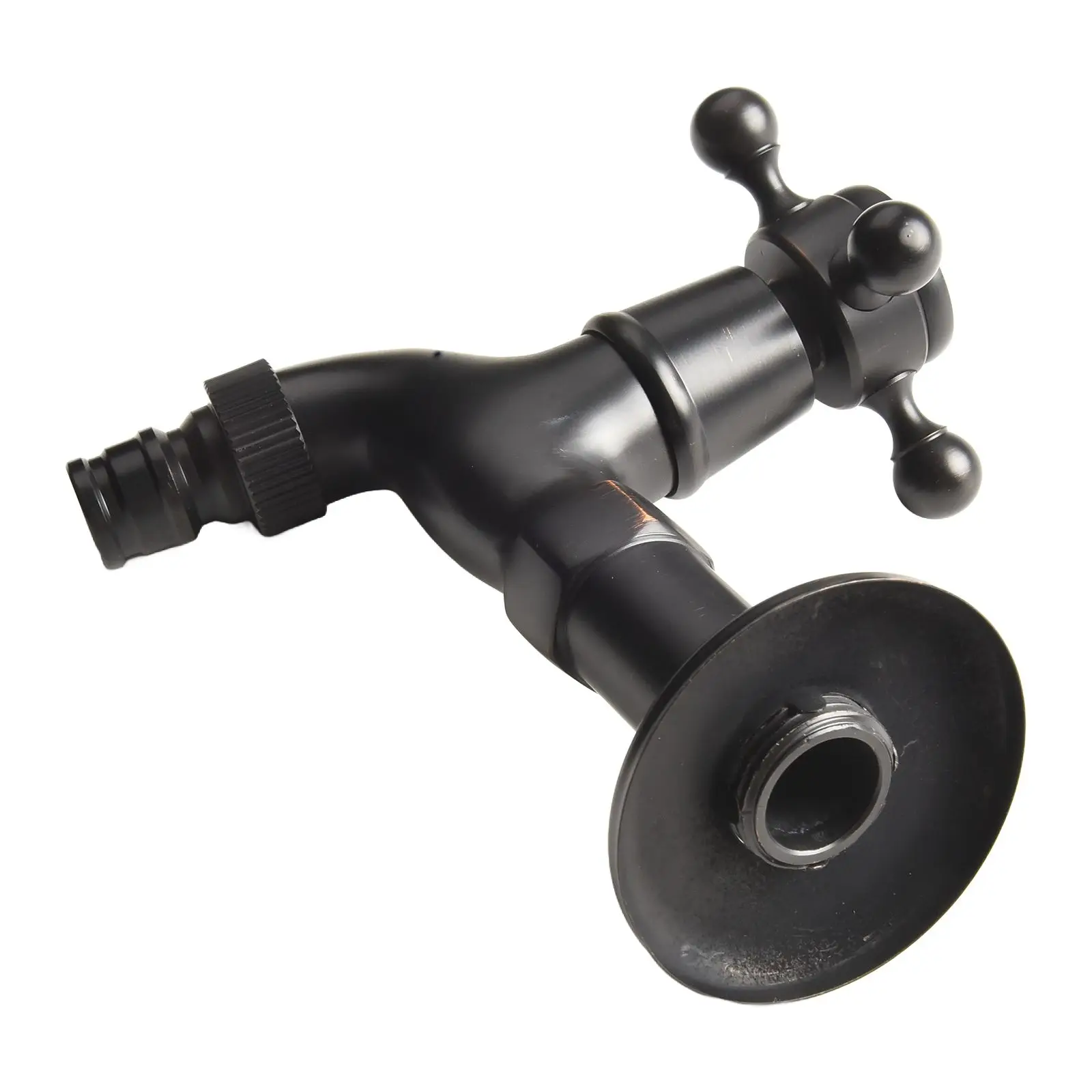 

Black Bathroom Tap Antique Faucet Single Handle Smooth Operation Cross Knob Integrated Construction Bathroom Club Use