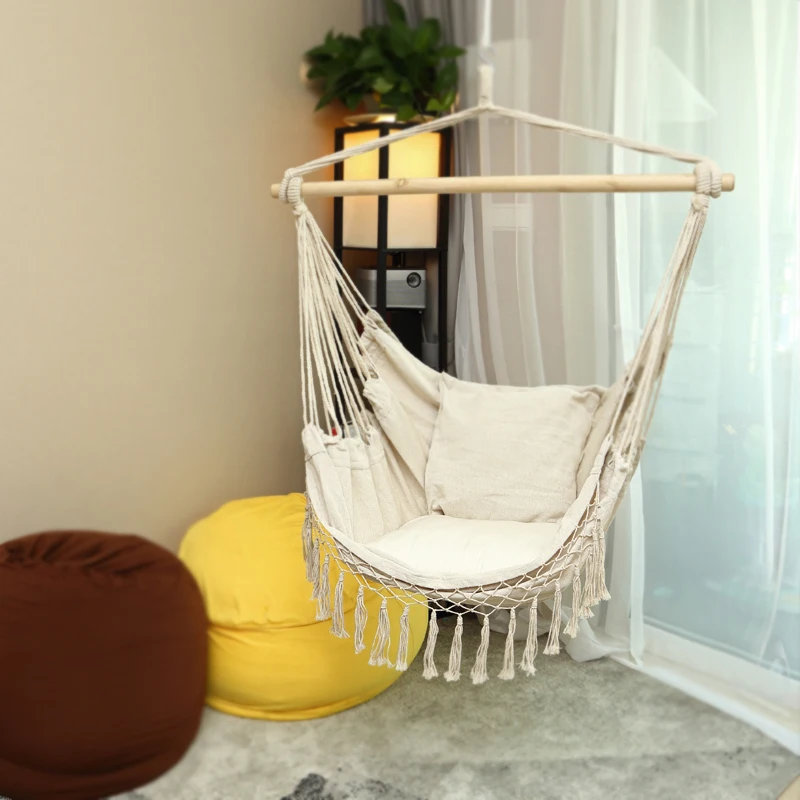 INS family bedroom balcony leisure swing hanging chair student dormitory hanging basket tassel cradle chair single hammock