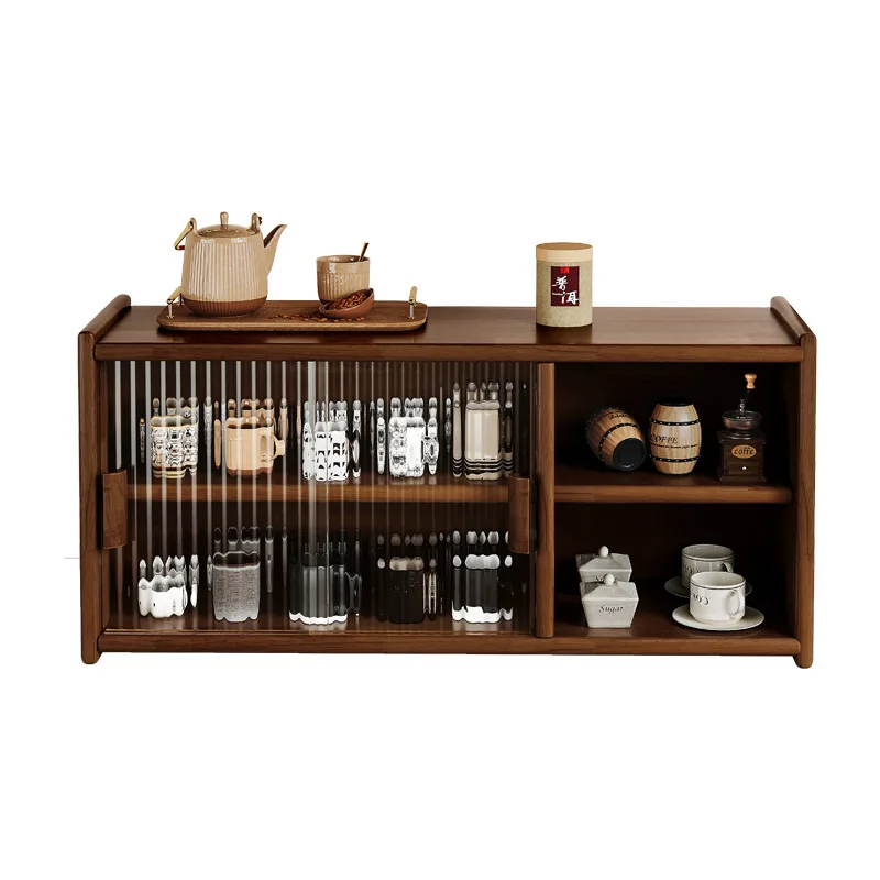 

Solid wood dust cup holder Changhong glass tea set storage cabinet cup rack desktop storage box