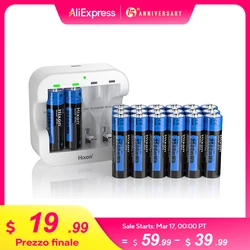 Hixon AA Li-ion Rechargeable Batteries 1.5V High Capacity of 3500mWh Super Durable, Good Energy Storage, Fast Discharge