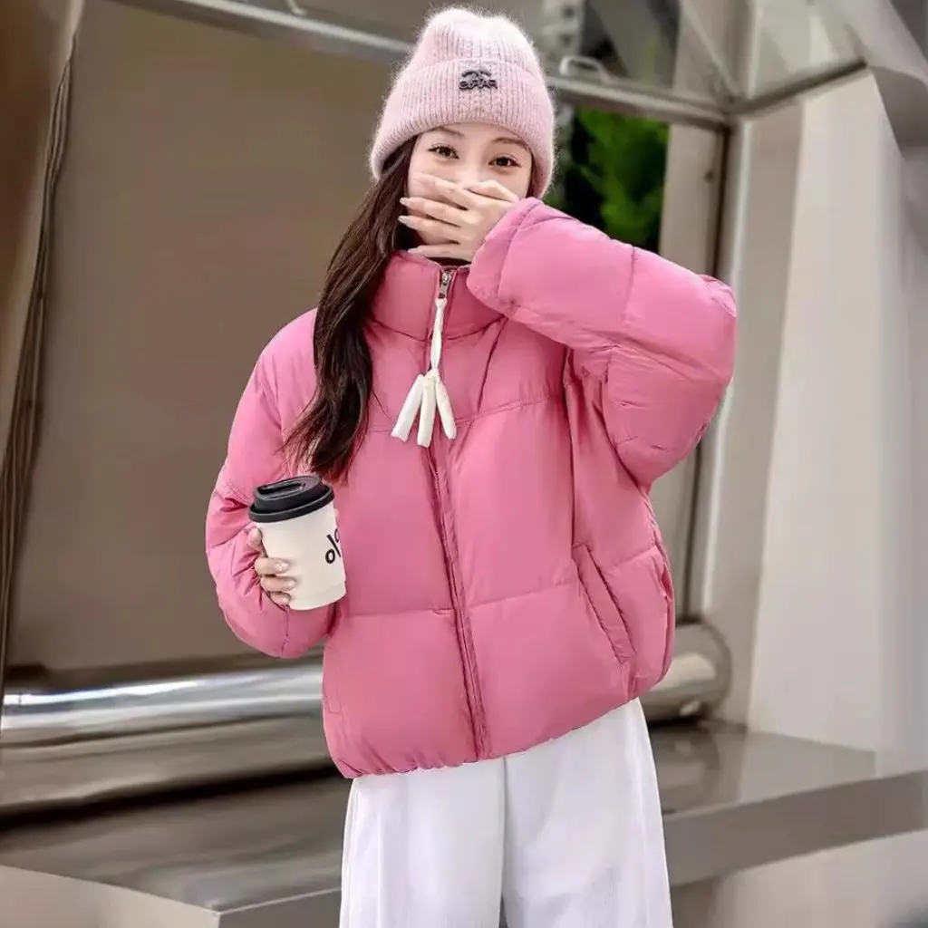 

Women's Winter down Cotton-Padded Jacket Korean Style Loose Fit Short Coat for Students Casual Bread Clothing
