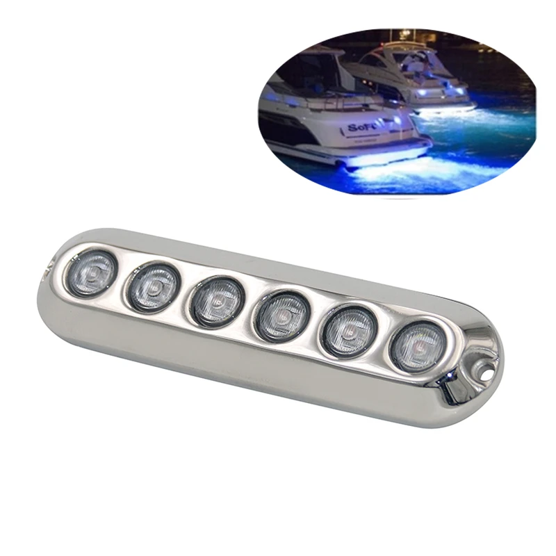 60W LED Marine Yacht Lamp DC12V 24V 316L Stainless Steel IP68 Anti-corrosion Boat Underwater Light Saltwater Яхты Катера