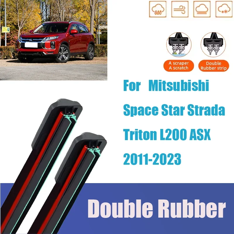 

For Mitsubishi Space Star Strada Triton L200 ASX Front Windshield Wiper General Multifunctional Double Rubber Car Accessories