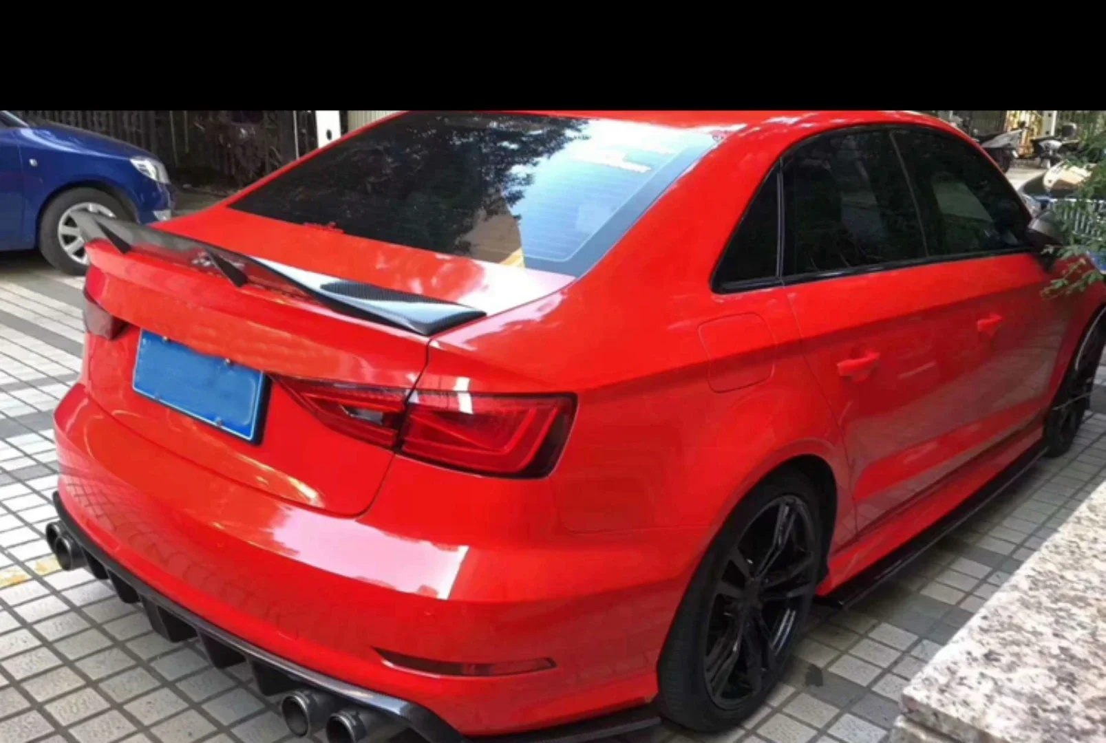 

Carbon Fiber Body Kit for Audi A3 sedan upgrade to R style tail wing Car Accessories