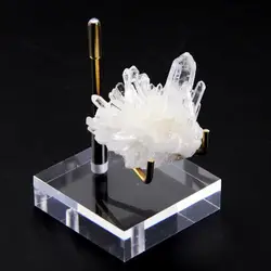 Multifunctional Crystals Display Stand Adjustable Metal Display Rack With Clear Acrylic Base For Collections Plate Jewellery