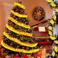 1Pack 2/5/10M Christmas Ribbon Lights Mini Lights Copper Wire Fairy String Lights For Party Weddings Christmas Tree Decortion