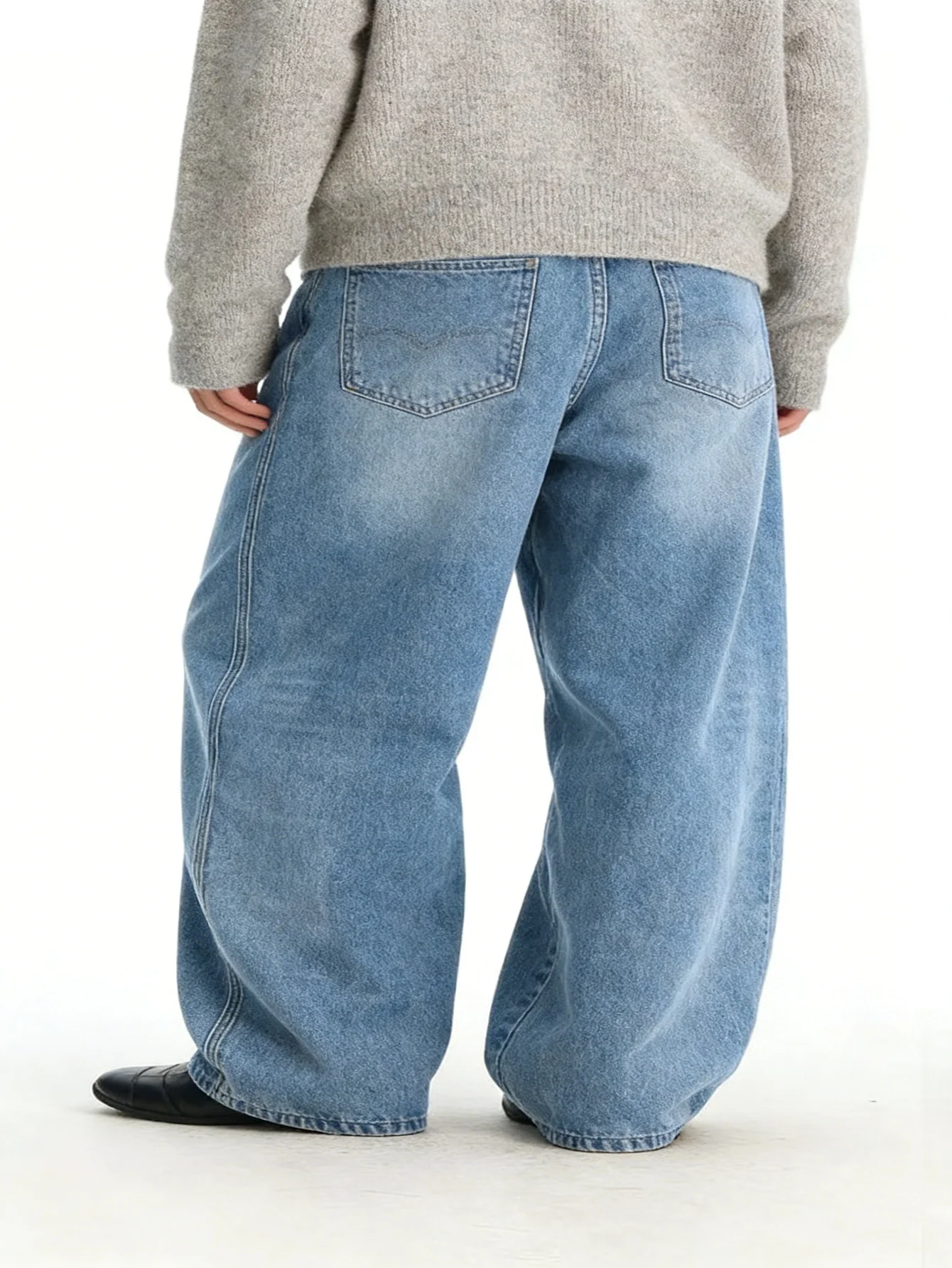 Jeans Drip Y2K Loose Blue For Man Original Unisex Denim Pants No accessories or belts included