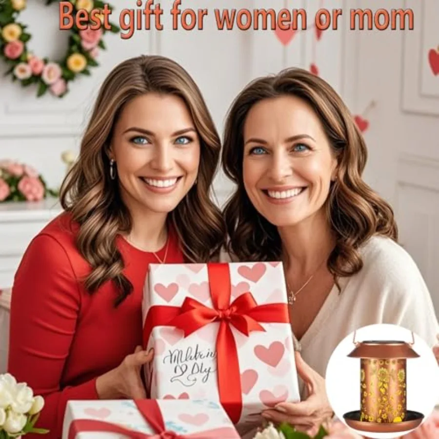 【Spot goods】Sunflower Solar Bird Feeder for Outdoors Hanging Solar Lanterns Waterproof Metal Wild Bird Feeders Garden Outside Y view 4