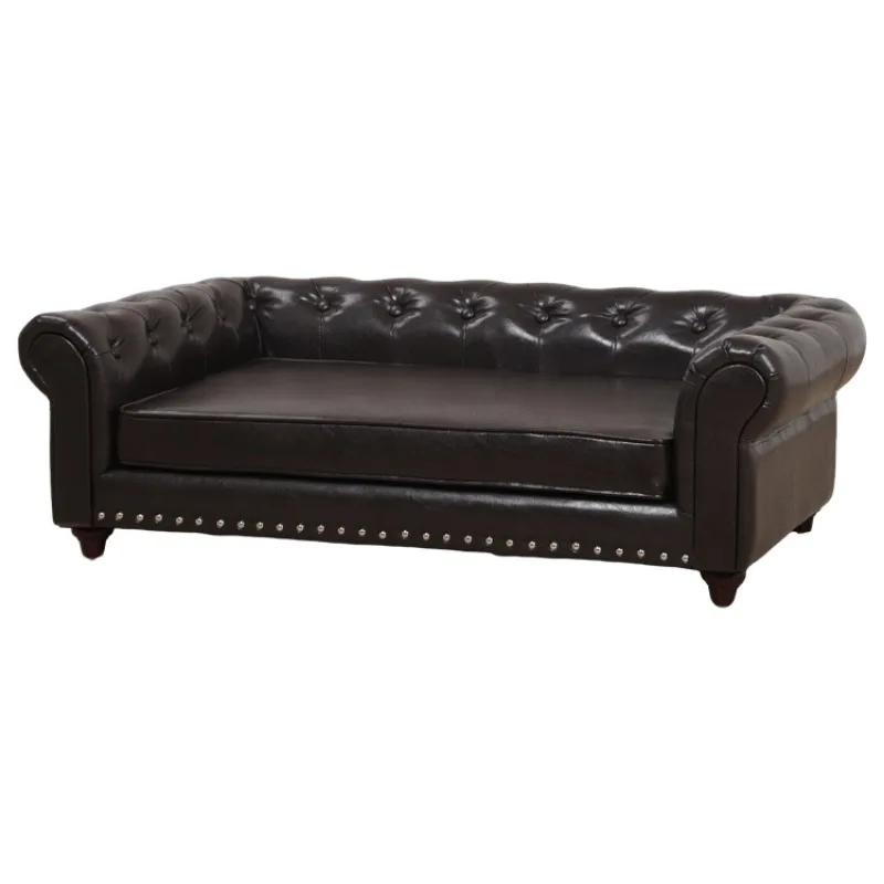 Large leather pet bed, waterproof and dirt-resistant cat and dog universal medium and large bed 2