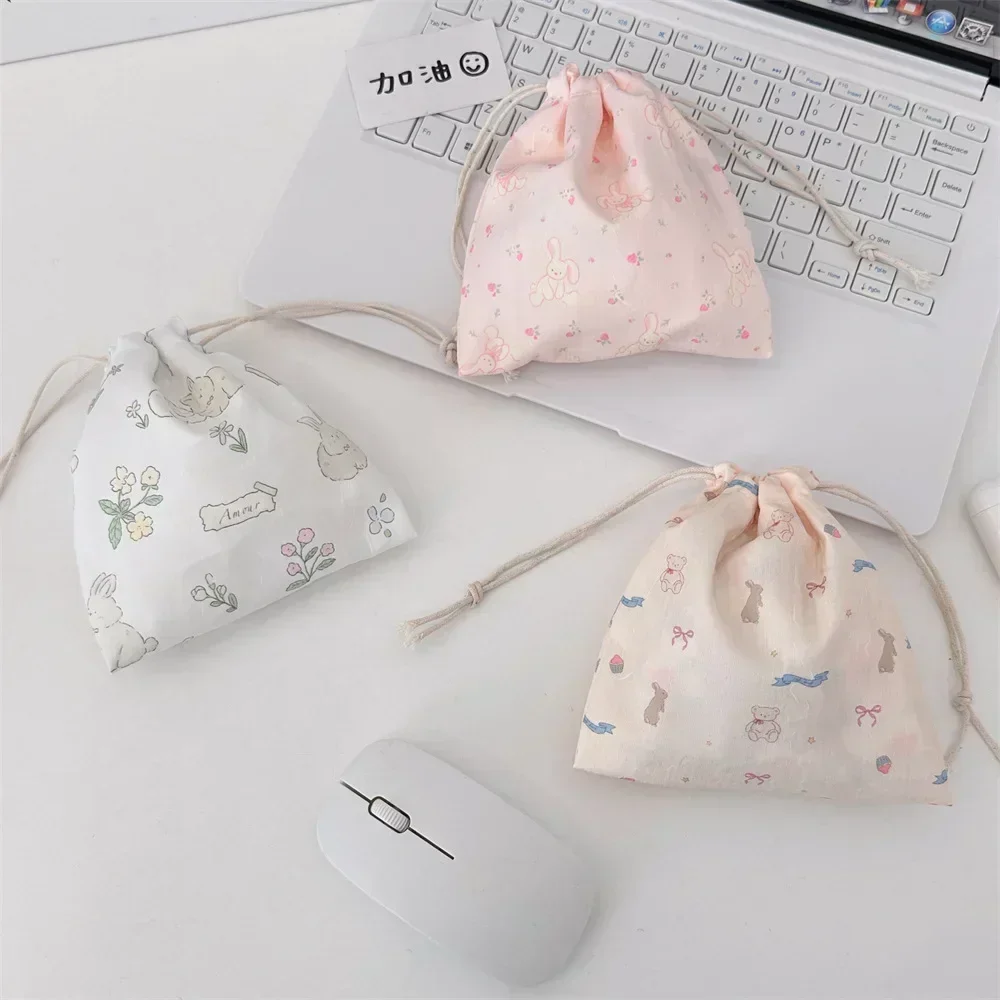 Borsa per cosmetici con coulisse simpatico cartone animato Borsa per trucco per donna Portamonete di grande capacità Portamonete Borse da toilette portatili