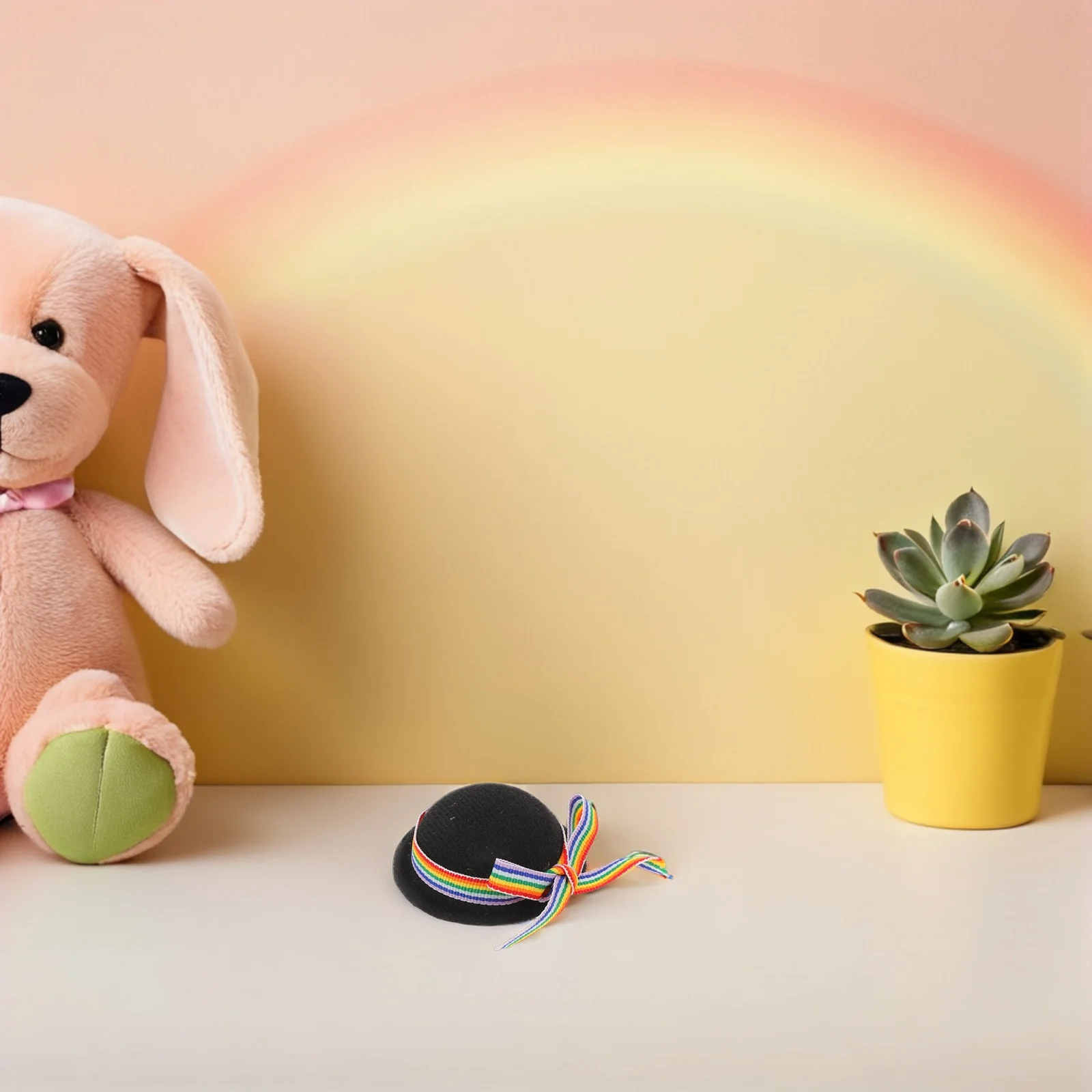4 pezzi mini cappelli cappelli a cilindro formali neri con tessitura colorata piccoli copricapi artigianali per la festa del tè in casa delle bambole - accessori in miniatura