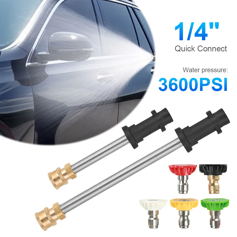 

17/41CM Extender Rod 1/4 Quick Connector with 5 Nozzle Tips Car Cleaning High Pressure Water Gun Extension for Karcher K Series