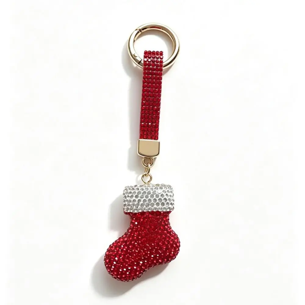 Niedlicher Elch-Strass-Weihnachts-Schlüsselanhänger, Weihnachtsbaum-Gehstock, Metall-Weihnachtsanhänger, Dekoration, Gehstock, Weihnachtstaschenanhänger, Weihnachtsgeschenke – Detail 4