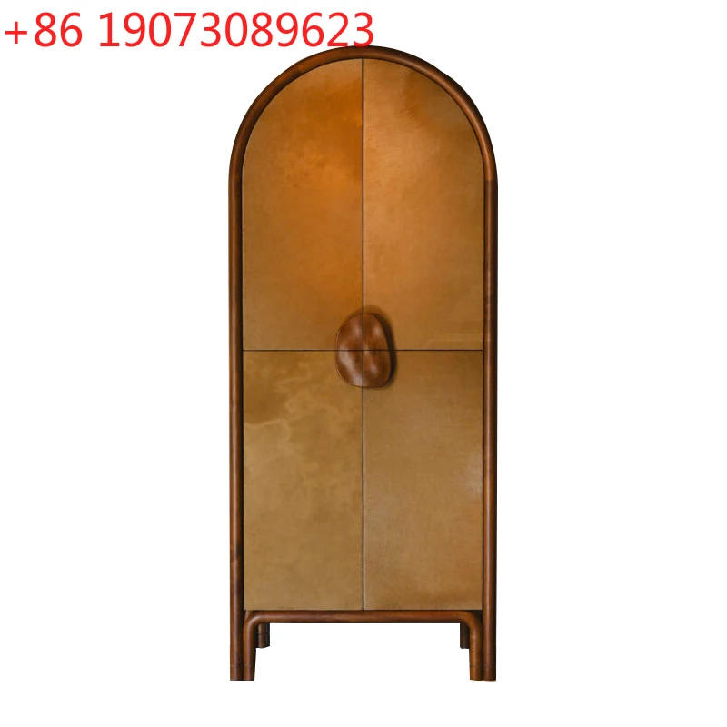 

French simple solid wood vertical dining edge, household light luxury chest, storage, bookcase