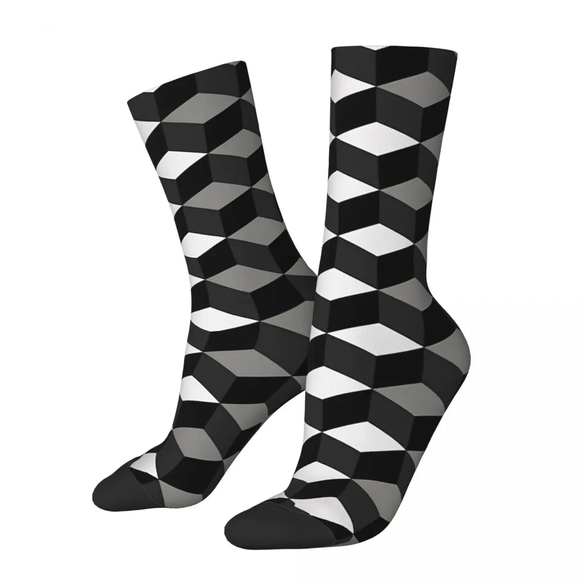 

Geometric Geometric Block Pattern Men Women Socks Outdoor Novelty Spring Summer Autumn Winter Stockings Gift