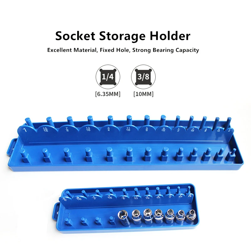 

1/4" Portable Socket Tray Sockets Organizer Tray Rack Storage Holder Tool Organizer Garage Workshop Household Tools Packaging