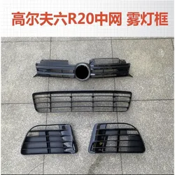 R20 style ABS glossy black lower Grille Upper and fog lamps front bumper grill For Volkswagen VW Golf 6 MK6 GTI R20