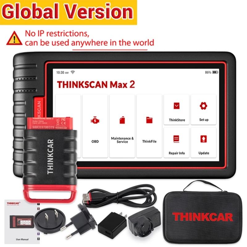 

2024THINKCAR ThinkScan Max 2 Full system Car Diagnostic Tool MAX2 OBD2 Scanner Free Lifetime Update ECU Coding PK ThinkTool Mini