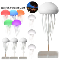 LED Cute Jellyfish Night Light RGB Gradient Jellyfish Bedside Lamp Voice Control Rechargeable Table Lamp Jellyfish Lights