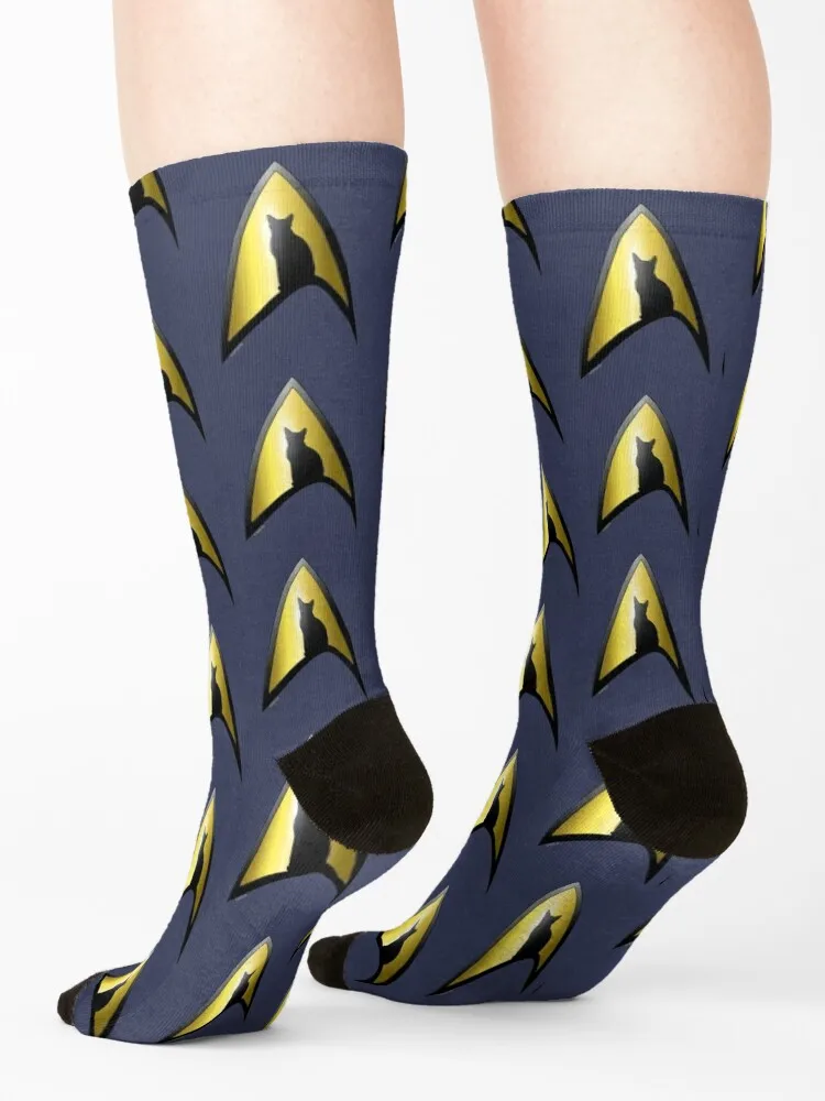 Starfleet Cat Socks aesthetic shoes valentine gift ideas cycling Socks Men Women's