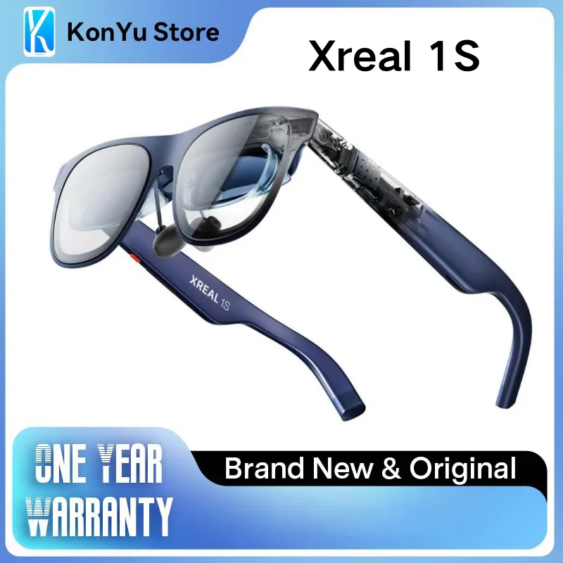 XREAL 1S AR Glasses 500 Virtual Screen 52° FOV Native 3DoF 3D Mode X1 Chip Smart Glasses Support iPhone 17 16 15 USB-C DP Device